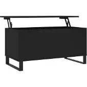 Syfax Table basse noire 90x44,5x45 cm bois composite