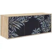Syfax Meuble TV mural DOKKUM, dimensions : 102 x 33 x 40 cm, finition chêne Sonoma