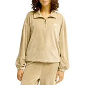 Billabong Coffee Time Half Zip Sweatshirt Beige S Femme