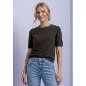 Street One Pull-over brun foncé / blanc