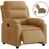 vidaXL Fauteuil relax électrique marron velours