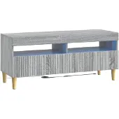 vidaXL Meuble TV LED Sonoma-gris, en panneaux de particules