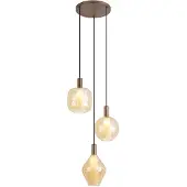 QAZQA Suspension design bronze foncé 3 lumières - Ard
