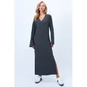 Trend Alaçatı Stili Robe gris foncé