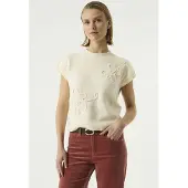 Garcia T260241 Short Sleeve Sweater Beige L Femme