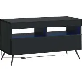 vidaXL Meuble TV LED, 5 pièces, noir, en panneaux de particules