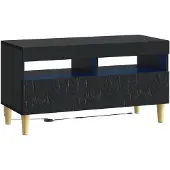vidaXL Meuble TV LED, 5 pièces, noir, en panneaux de particules