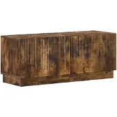 vidaXL Meuble TV en bois imitation chêne fumé