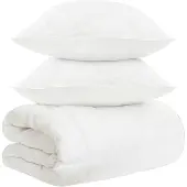 vidaXL Ensemble de literie , 3 pièces, blanc, en fibres de bambou