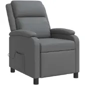 vidaXL Fauteuil de massage relax gris en similicuir