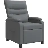 vidaXL Fauteuil de relaxation Gris Similicuir