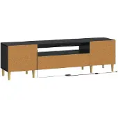 vidaXL Meuble TV LED noir en panneaux de particules