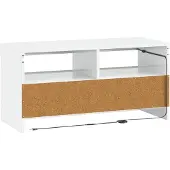 vidaXL Meuble TV LED, blanc brillant, en panneaux de particules