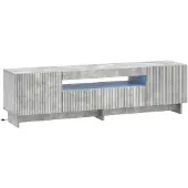 vidaXL Meuble TV LED gris béton, fabriqué en panneaux de particules
