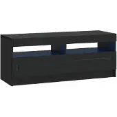 vidaXL Meuble TV LED noir en panneaux de particules