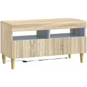 Syfax Meuble TV LED en bois imitation chêne Sonoma