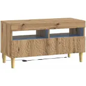 Syfax Meuble TV en bois stratifié imitation chêne artisanal