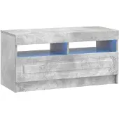 vidaXL , meuble TV LED, 5 pièces, gris béton, matériau de bois