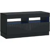 vidaXL Meuble TV LED noir en panneaux de particules