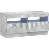 vidaXL , meuble TV LED, 5 pièces, gris béton, matériau de bois