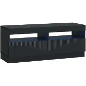 vidaXL Meuble TV LED noir en panneaux de particules