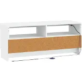 vidaXL Meuble TV LED blanc en panneaux de particules