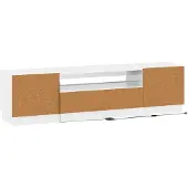 vidaXL Meuble TV LED, blanc brillant, en panneaux de particules