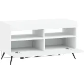 vidaXL Meuble TV LED blanc en panneaux de particules