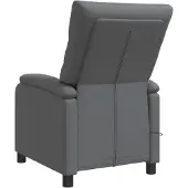 vidaXL Fauteuil de massage relax gris en similicuir