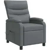 vidaXL Fauteuil de massage relax gris en similicuir