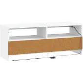 vidaXL Meuble TV LED blanc en panneaux de particules