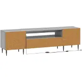 vidaXL Meuble TV LED Sonoma-gris, en panneaux de particules