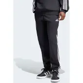 Adidas Pantalon de sport 'Essentials 3-Stripes Fleece Tapered Cuffed' noir / blanc