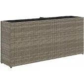 vidaXL Lit surélevé avec 2 compartiments Gris 90x20x40 cm Poly rotin