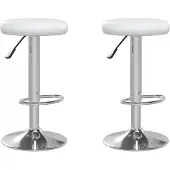 vidaXL Tabouret de bar 2 pcs. Blanc Similicuir