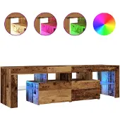 vidaXL Armoire TV avec LED imitation vieux bois 140x36,5x40 cm Bois composite