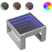 vidaXL Table basse avec Infinity-LED Gris Sonoma 50x53x30 cm
