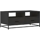 vidaXL Table basse noire 100x50x45 cm Bois composite et métal