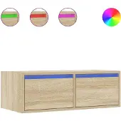 vidaXL Armoire TV avec lampes LED Chêne Sonoma 75x35,5x25 cm