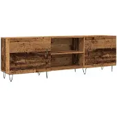 vidaXL Armoire TV imitation vieux bois 150x30x50 cm Matériau dérivé du bois