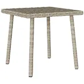 vidaXL Table basse de jardin rectangulaire gris clair 40x40x37 cm Poly rotin