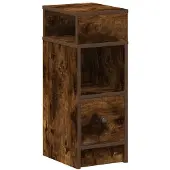 Super Merchant Table de chevet avec tiroir chêne fumé 25x31x66 cm