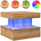 vidaXL Table basse avec lampes LED Chêne Artisan 50x50x40 cm