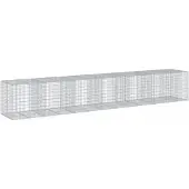 vidaXL Gabion avec couvercle 650x100x100 cm Fer galvanisé