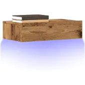 vidaXL Armoire TV avec lampes LED imitation vieux bois 60x35x15,5 cm