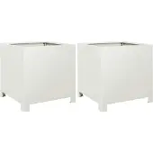 vidaXL Jardinières 2 pcs blanc 40x40x40 cm acier