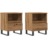 vidaXL Tables de chevet 2 pcs chêne artisanal 40x35x50 cm