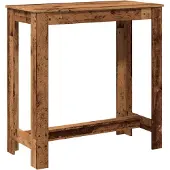 vidaXL Table de bar imitation vieux bois 102x50x103,5 cm Bois composite