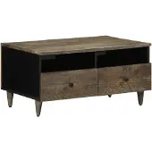 vidaXL Table basse gris clair 80x54x40 cm bois massif mangue