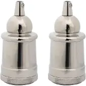 vidaXL Douilles de lampe 2 pcs nickel satiné E27